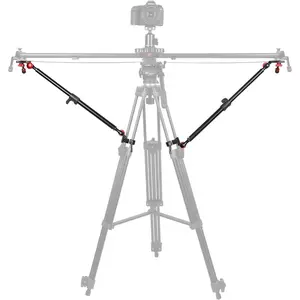 Camera Slider Support Arm,Stabilizer Adjustable Tripod Stability Arm for Increasing Stability in  Alloy, Extendable Poles for Camera Slider Rail Track 2 Pack with C Clamps