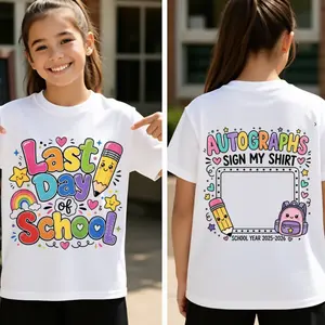 Youth Last Day Of School T-shirt, Autograph T-shirt 2026, Kids Sign My Shirt, End Of School T-shirt, Gift For Boys And Girls, Youth Shirt Available In Sizes XS–XL