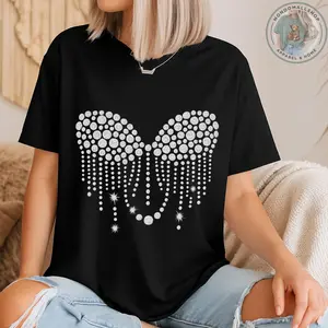 Sparkly Rhinestone Bra Graphic Tee Glam Statement T-Shirt Casual Fashion Gift for Her Festival Wear Spiritual Style Everyday Comfort Unisex Jersey Short Sleeve Top