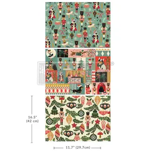 A3 Decoupage Fiber Pack - Nutcracker Happiness - 3 sheets, 11.7"x16.5" each