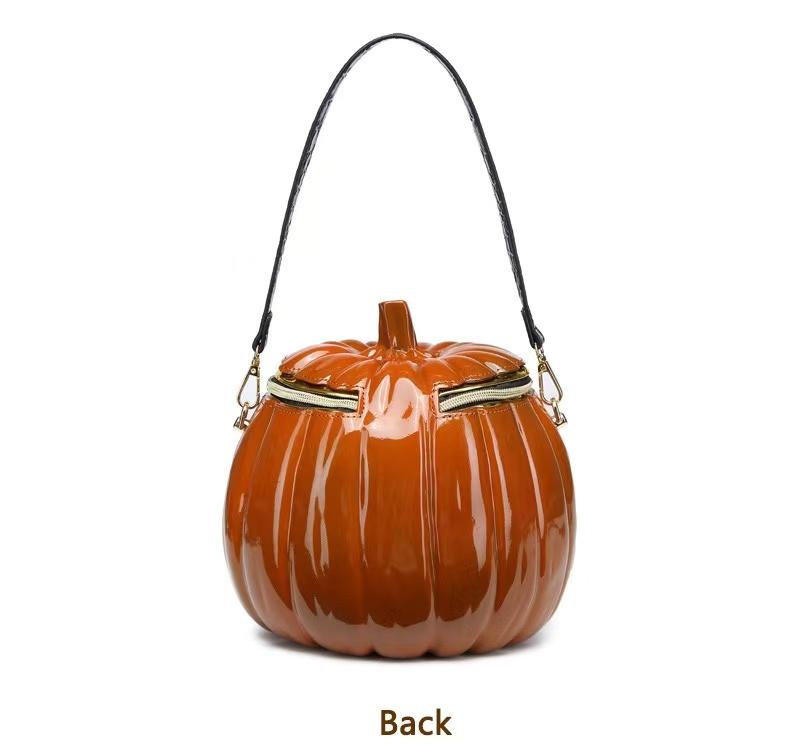 3D Pumpkin Crossbody Bag - Cute Jack-o'-lantern Halloween Purse - Unique Orange Novelty Shoulder Bag for Women & Girls