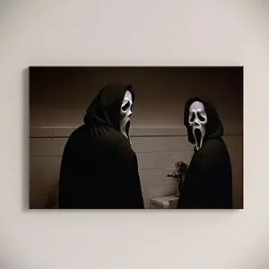 Horror Halloween Art –  Ghostface Horror Decor  Iconic Poster for Bedroom, Study & Living Room Print Frames