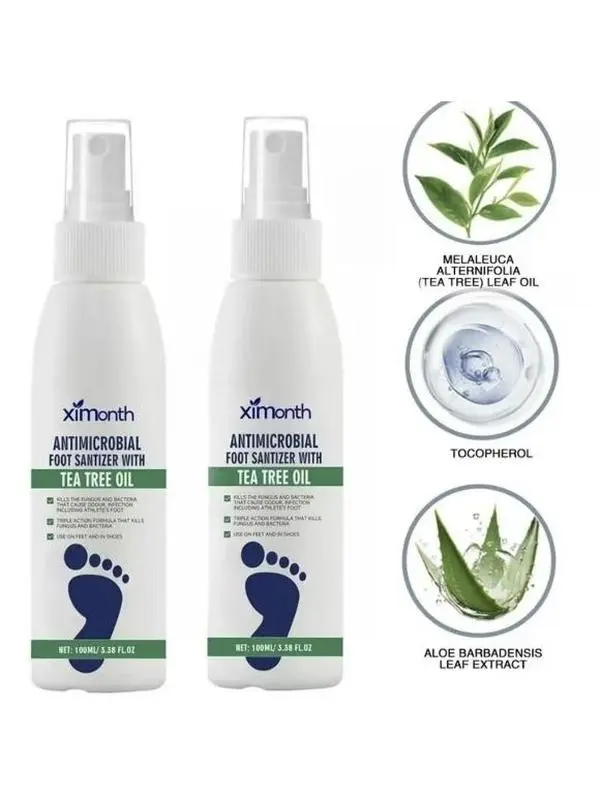 [2 Pack]Foot Spray with Tea Tree Oil, Foot Care Dry Feet Plantar Moisturizing Deodorant,Advanced Foot and Nail Spray,Tea Tree Oil Foot Spray-Plantar Moisturizing Deodorant for Odor Control&Dry Feet Care,Refreshing and Comfortable,Foot Care Product