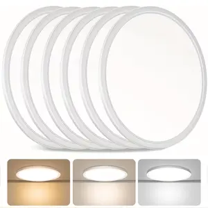 JNOEC 2/4/6 Pack LED Flush Mount Ceiling Light Fixture, 8.7 Inch 110V 24W, Super Slim 0.67 Inch, 3200LM, 2700K-6500K 3 Color Selectable LED Ceiling Lights for Bedroom, Living Room, Dining Room