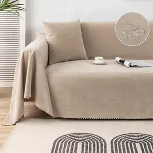 Waterproof Couch Sofa Cover Washable Sectional Couch Covers Protectors for Pets Dogs Resistant Sofa Slipcovers Couch Futon Blanket for Loveseat L Sofa, 71" x 118", Khaki