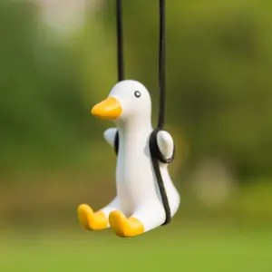 Swing Duck Car Pendant Rearview Mirror Decoration Cute Car Hanging Ornament