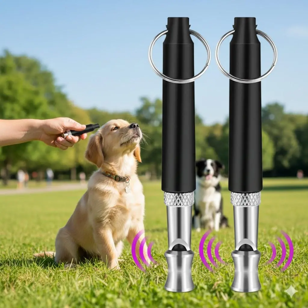 Adjustable Ultrasonic Dog Whistle - Silent Anti Bark Training Device for Small Medium Dogs, Puppy Training Tools, Outdoor Recall Obedience & Pet Deterrent Tool, Multi Color High Frequency Whistle for Daily Use.