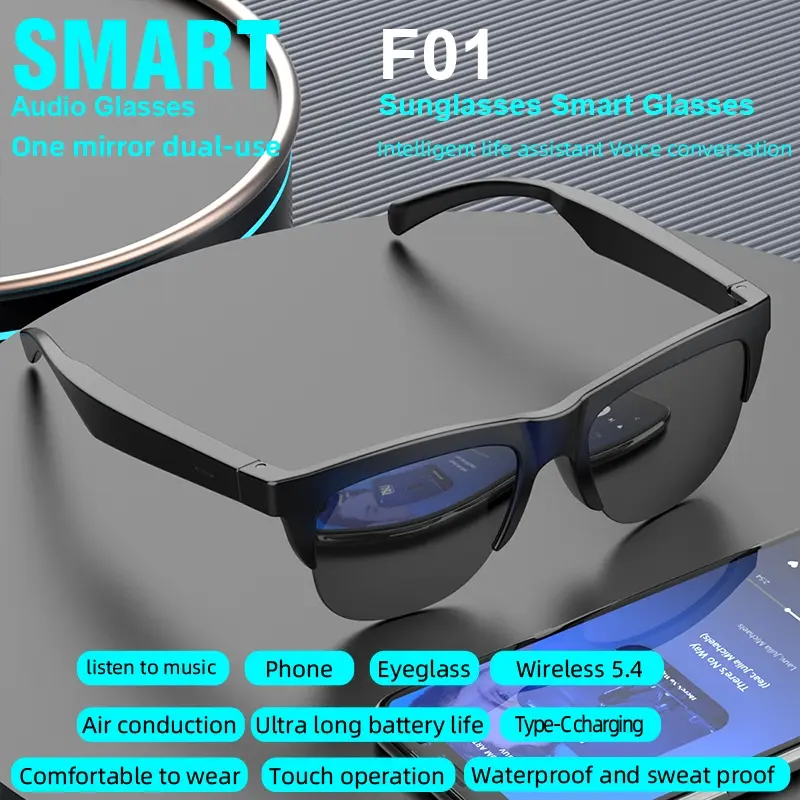 Smart Glasses, Anti-Blue Light, Hands-Free Calling & Music - Smart Audio Glasses for Travel, for office, for outdoor (Compatible with Smartphones/PC