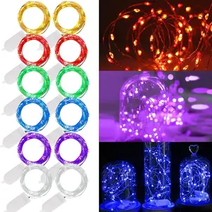 12 Pack Fairy Lights  Operated (Included), 7 ft 20 LED Mini String Lights,   Wire Firefly Starry Lights for DIY Wedding Christmas Party Mason Jars Decor, Multicolor