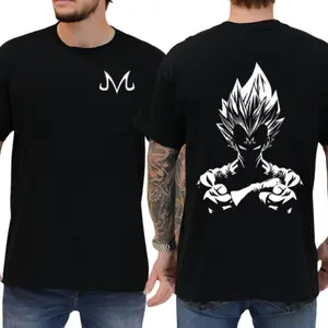 Majin Vegeta Anime T-Shirt | Vintage Graphic Saiyan Prince Tee | Loose Fit Cotton Streetwear Top | Aesthetic Japanese Anime Men's Shirt