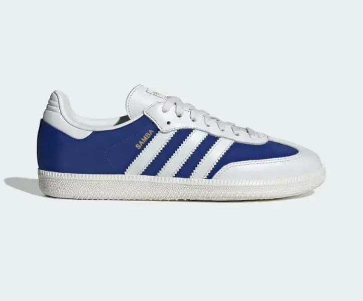 Adidas Samba OG Crystal White Royal Blue JI3203 Men's Fashion Shoes NEW