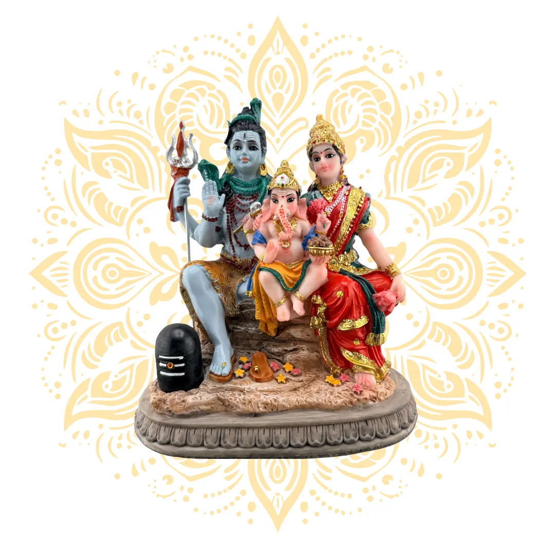 Polyresin Shiva Family Murti 6"