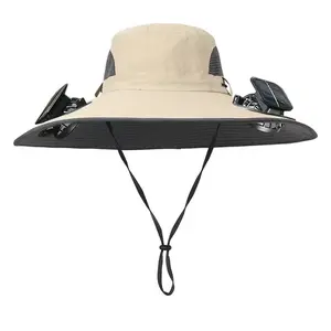 2026 New Solar Fan Outdoor Fishing Hat-Solar Sun Protection Sun Hat with Fan Solar Fan Hat Dual Power Supply Fan Outdoor Fan