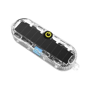 Solar-powered warning colorful strobe light, waterproof, high-brightness, anti-rear-end light for cars and motorcycles at night