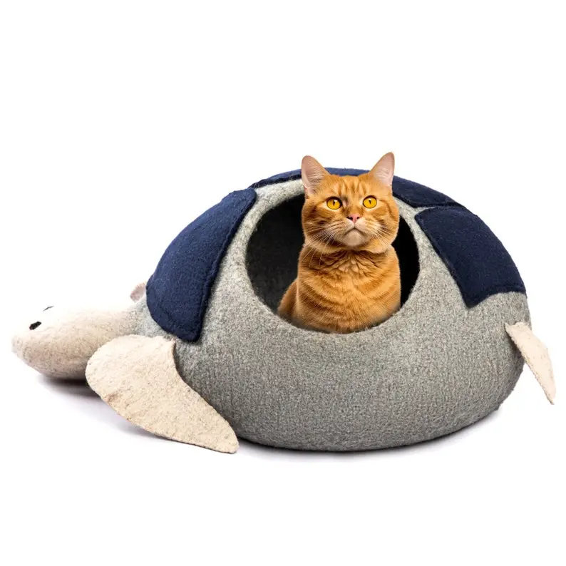 Woolygon Cozy Tortoise Cat Cave Eco-Friendly & Cozy Hideout
