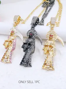 1pc Santa Muerte Necklace  Chain Santisma Muerte Pendant/Charm St. Jude Men's Women's Necklace Religious Jewelry Goddess Necklace