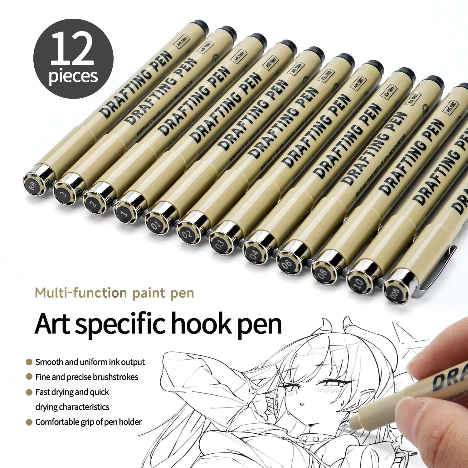 Professional Art Supplies Set, Art Kits, Art Sets, Water-Based Ink Pens, Paint Pen, Sketching & Drawing Tools, Ideal for Artists, Durable Design, Perfect Gift Choice