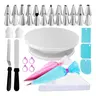 88 pcs Cake Decorating Kit Turntable-Includes 50 Disposable+2 Reusable Piping Bag and Tips Set, 24Tips,2 Spatulas,3 Icing Comb Scraper,Baking Supplies