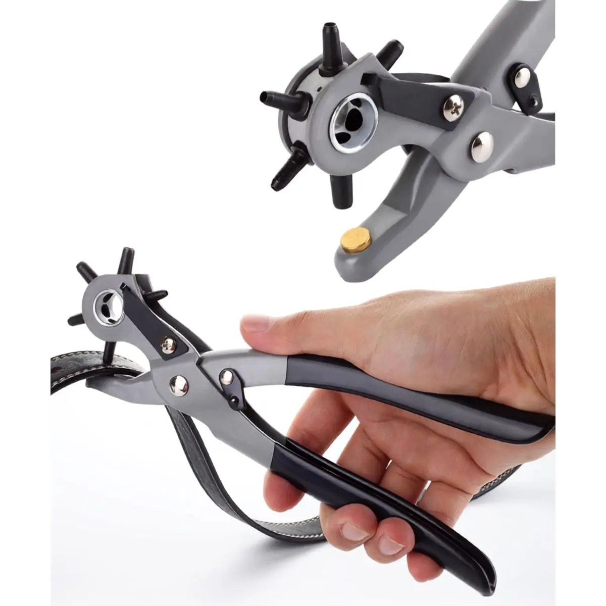 6-Size Leather Hole Punch Tool – Precision Punch for Watch Bands, Straps, Belts & DIY Crafts