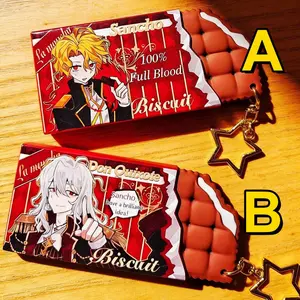 Limbus Company Don Quixote Sancho Acrylic Keychain Set , Project Moon Biscuit Shape Fan Merch, Anime Game Bag Charm Gift for Gamers.