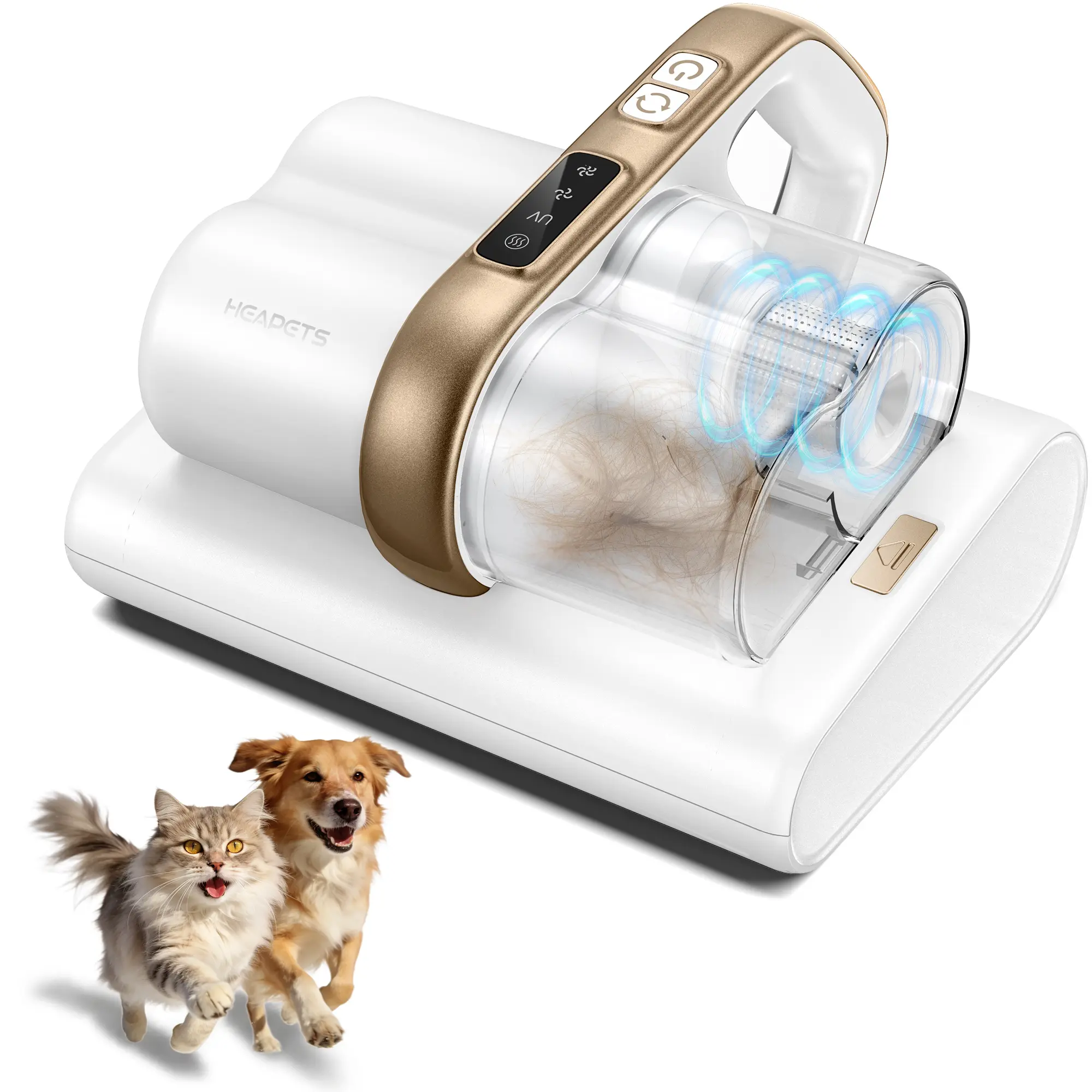 【Summersale】Heapets P366 Mattress Vacuum Cleaner, 16Kpa Bed Vacuum with 275nm UV-C Light & 149℉ Heat & Ultrasonic, Dual High-Speed Roller Brushes & H13 HEPA Filter for Pet Hair, Bed, Sofa, Couch