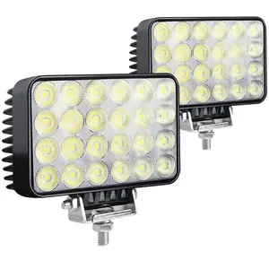 LED Tractor Lights 2PCS 6 Inch 10000LM 12v LED Flood Light Square LED Work Light for Truck Heavy Equipment Vehicles Golf Cart Boat ATV UTV