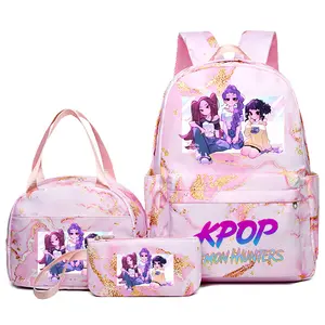 2026 New KPOP Witch Hunters Demon Hunter Backpack Anime School Bag Lunch Bag Pencil Box Set