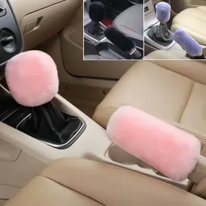 2PCS Winter plush car gear sleeve, gear lever sleeve, handbrake sleeve, gear lever sleeve, suitable for automatic and manual transmission, Automotive Car Accessories