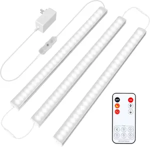 3 White Under Cabinet Lights, 30cm/12 Inch Slim Under Cabinet Light with Smart Touch Dimmer, Adjust Brightness And On/Off by Touch, Two Mounting Options, With Portable Remote Control kitchencabinet lighting kitchen cabinet counter  lamp
