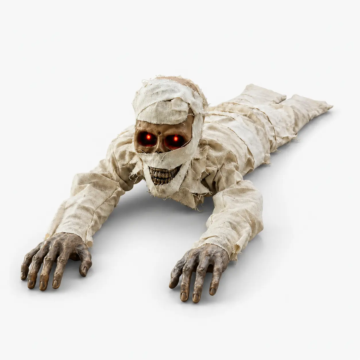 Animated Crawling Mummy Halloween Decoration, 41.7 Inch Scary Mummy Prop with Glowing Eyes, Voice Control & Creepy Sound Effects, Outdoor Yard Decor, Haunted House Party Supplies, Indoor Halloween Decorations Spooky Ornaments