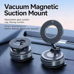 Guccqueen 2.0 Foldable Magnetic Car Phone Mount - 20 N52 Magnets, Vacuum Suction Cup with Heat-Resistant Nano-Adhesive Base for MagSafe Phones, Cars, Tools And Gadgets