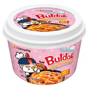 Samyang Topokki Carbo Hot Chicken Bowl Buldak Tteokbokki 179g Spicy Creamy Carbonara Flavor Instant Snack Side Dish