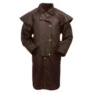 Full Length Waterproof Oilskin Duster Brown or Black