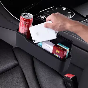 Car Seat Gap Filler Organize 2 Pack Storage Box with Cup Holder, Multifunctional Front Console seat Gap Extra Pouch, Side Seat Space Organizer