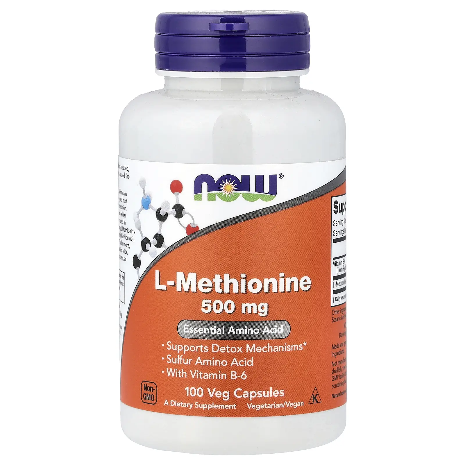 NOW Foods L-Methionine, 100 Veg Capsules NOW Foods L-Methionine, 100 Veg Capsules