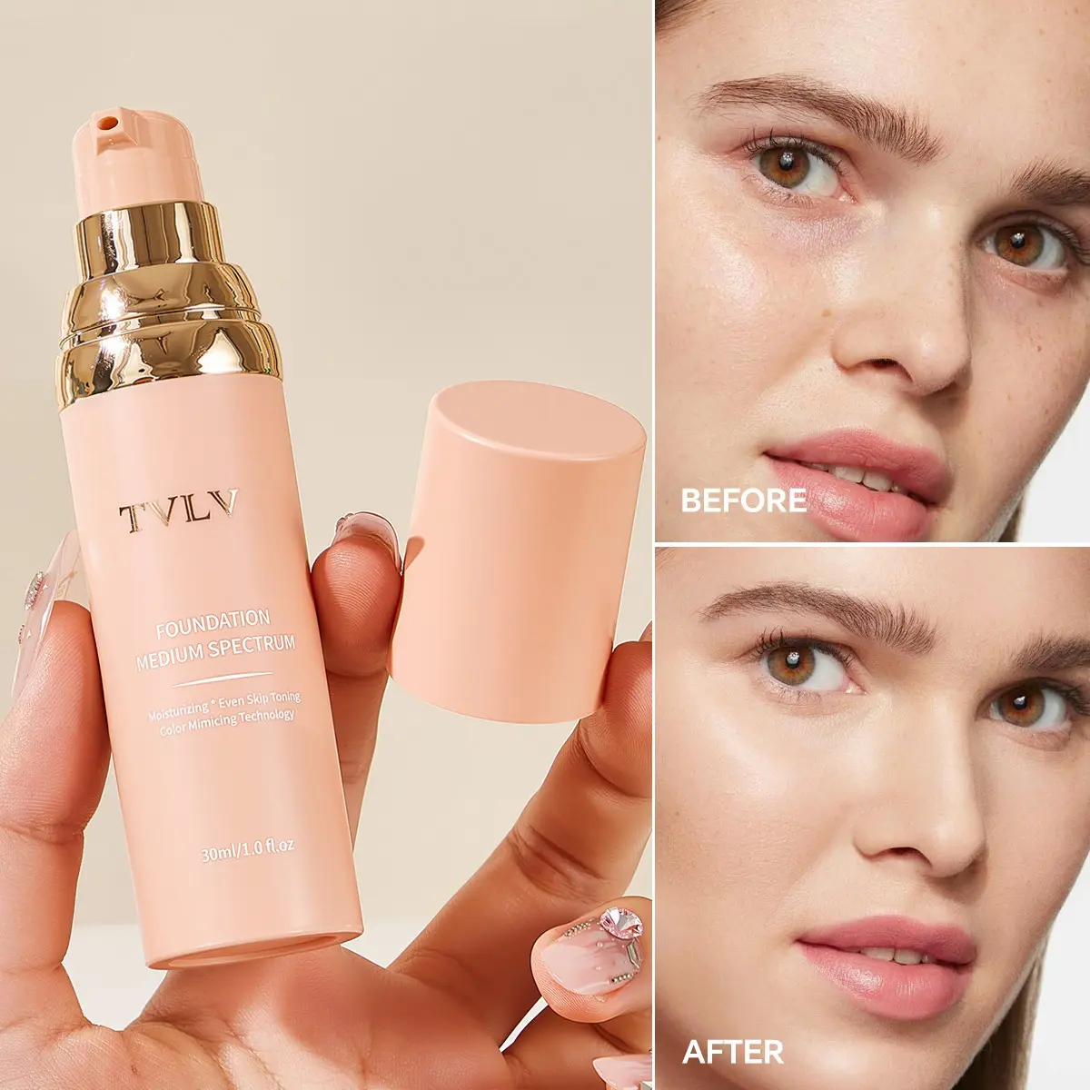 4 in 1 Foundation Spf 50+, Long-lasting Waterproof, Daily Use, Buildable Makeup Coverage, facial Beauty Enhancer, Flawless Skin Winner, Reliable Sun Protecting, Hydrating Foundation