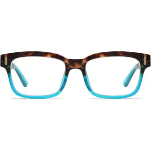 Stylish Two Tone Reading Glasses for Women - Tortoise Blue Frame +1.50