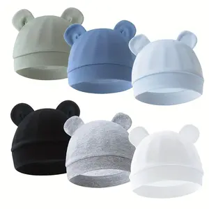 4pcs 0-6month Newborn Hospital Hat 0-6Months Unisex Baby Boys Girls Beanie Solid Infant Baby Hats Autumn Winter, New Born Baby Infant Gift Christmas, Halloween, Thanksgiving, New Year Gift.