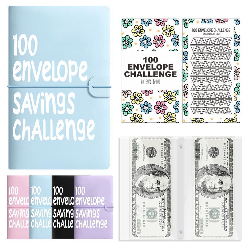 100 Envelope Saving Challenged Binder, Budget Binder, Saving Challenge Book, Saving Challenge Notebook, Money Organizer, Budget Planner Book for Budgeting,Birthday Gifts Income Tracker