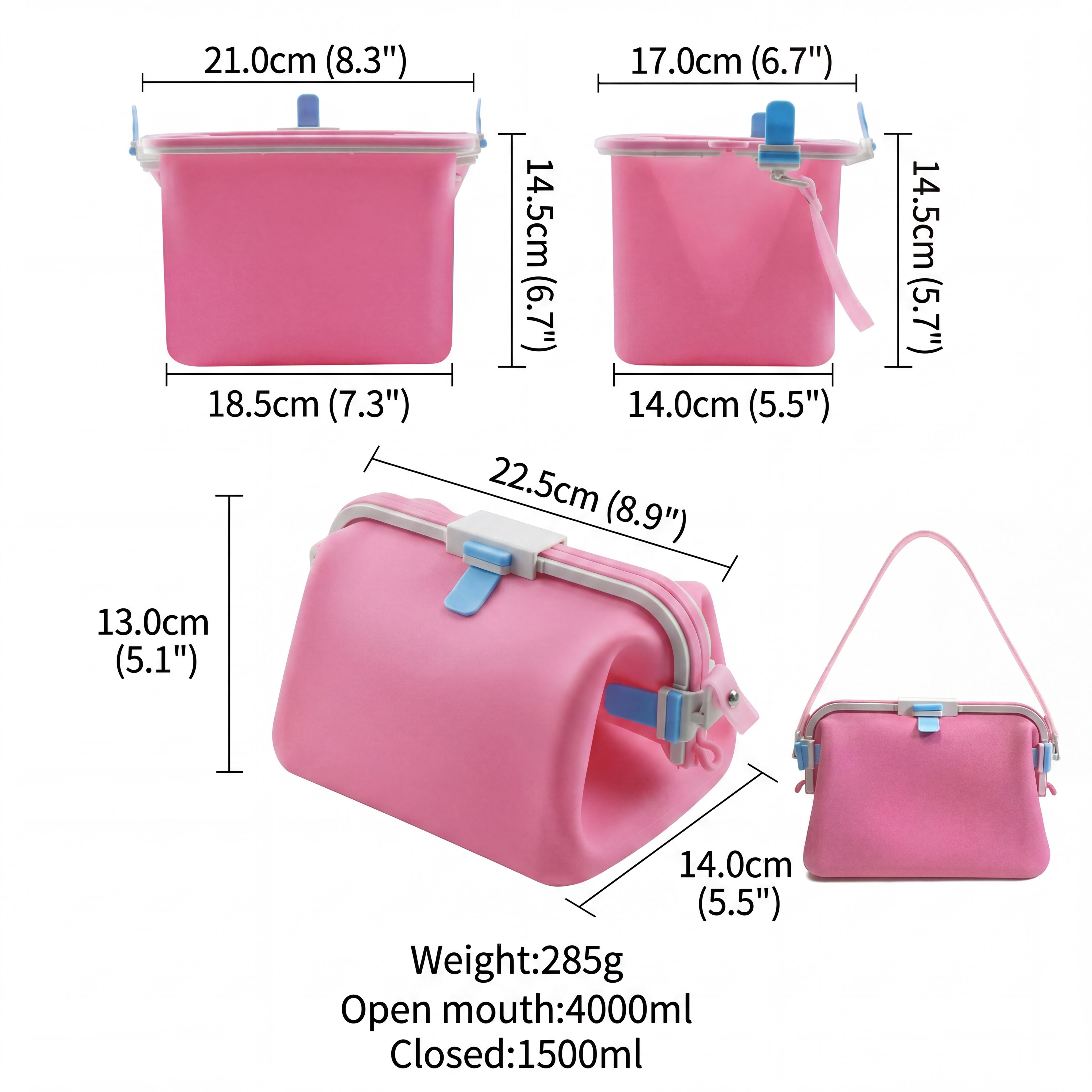 100% Food-Grade Solid Silicone Multi-Use Tote Crossbody Bag - 1500-4000ml, Foldable Leakproof Waterproof Sandproof, Adjustable Shoulder Strap, Buckle, Dry-Wet Split, Eco-Friendly BPA-Free Sports & Outdoor Lunch Storage Organizer, Travel, 100% Food-Grade S 100% Food-Grade Solid Silicone Multi-Use Tote Crossbody Bag - 1500-4000ml, Foldable Leakproof Waterproof Sandproof, Adjustable Shoulder Strap, Buckle, Dry-Wet Split, Eco-Friendly BPA-Free Sports & Outdoor Lunch Storage Organizer, Travel, 100% Food-Grade S
