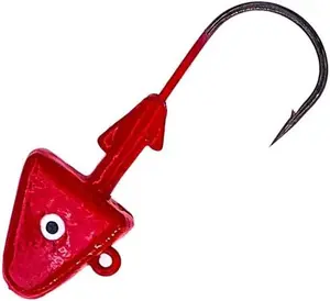 Sanhu Shad Jig Heads 1 oz 24 Pcs Red Finish with 4/0 Mustad Hooks for Saltwater & Freshwater Jigging Includes Barbed Hooks Ideal for Bass Walleye Inshore Game Fishing