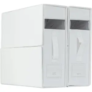 2 Pack Bed Sheet Organizers and Storage, Linen Closet Foldable Storage Containers with Window, Folding Storage and Organization Box for Bedding Sheets,Duvet Covers,Blankets, White