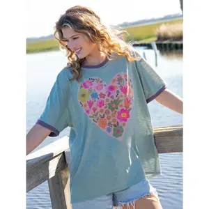 Heart Ringer Oversized Tee Shirt