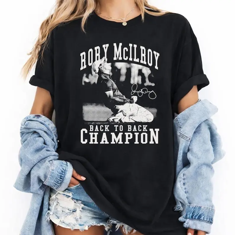 [Sale up to 50%] [Free Ship] Rory McIlroy Vintage T-Shirt, Back to Back Master Champion 2026 Golf Tee