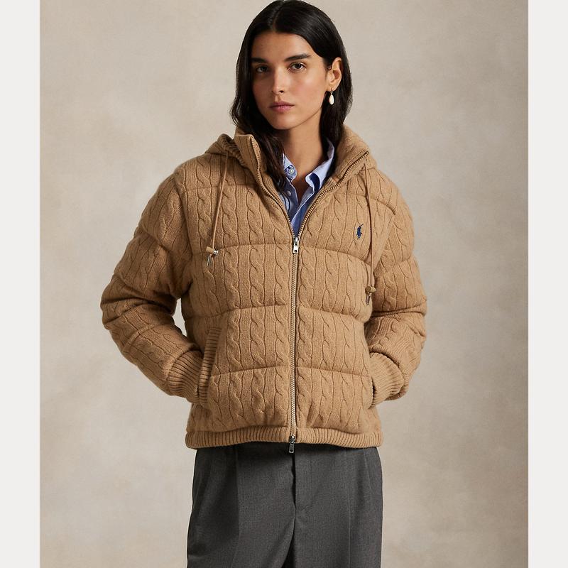 Polo Ralph Lauren - Cable-Knit Wool-Cashmere Puffer Jacket