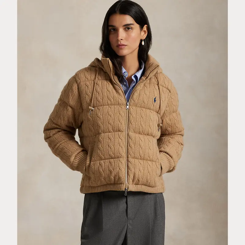 Polo Ralph Lauren - Cable-Knit Wool-Cashmere Puffer Jacket