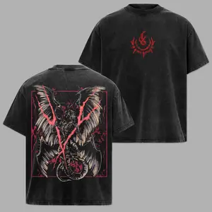 Elden Ring Inspired Acid-Washed Tee, Game shirt, Summer streetwear, men's and women's fashion, printed t-shirts, Y2K style shirts, gifts for friends, fashion trends, Menswear, Top, Man, Streetwear, Tropical, Casual, Crewneck, Shortsleeve.