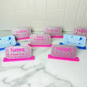 Bookshelf Ticket Decoration - maroon and pink Colorful Design for Home Decor and Organizing Decorating