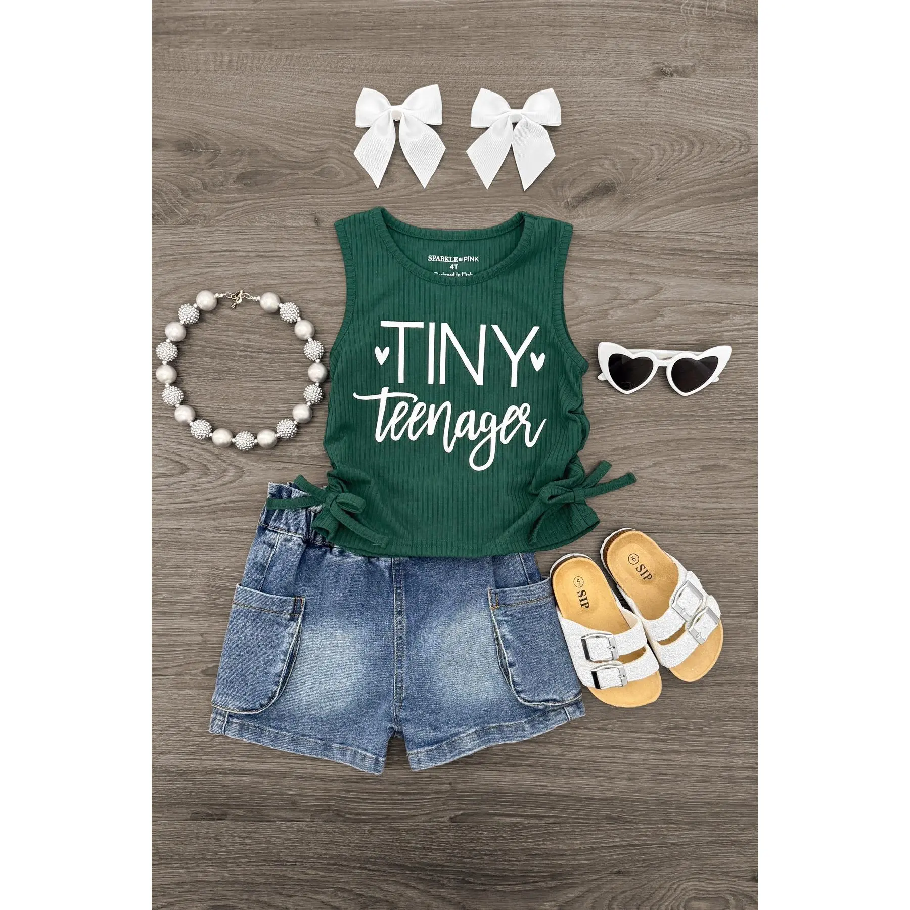"Tiny Teenager" Denim Short Set
