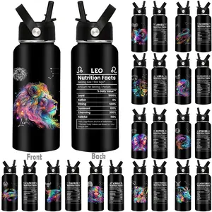 Constellation Pattern Stainless Steel Thermos, 1 Count Modern Wide Mouth Vacuum Flask, Portable Outdoor Travel Fitness Water Bottle, Birthday Gifts, Drinkware, Thermal Flask, Insulated Mug, Stainless Steel Tumbler